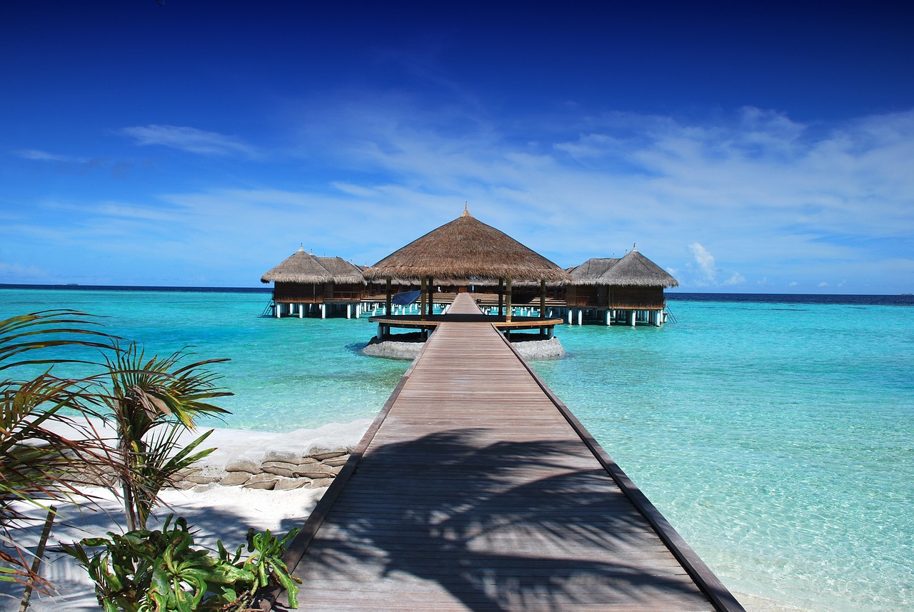 beach, resort, jetty, pier, boardwalk, huts, maldives, bungalows, beach bungalows, beach resort, tropical island, holiday, ocean, nature, sand, water, summer, shore, rest, beach, beach, beach, beach, maldives, maldives, maldives, maldives, maldives, summer